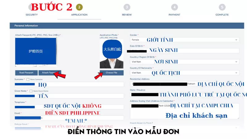 Bước 2: Điền thông tin vào mẫu đơn